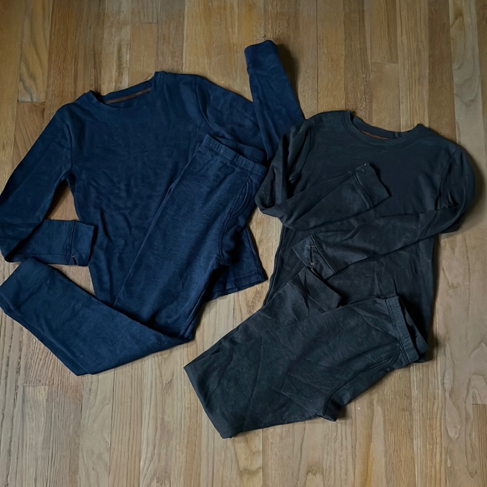 Two Boys Thermal Set Climatesmart Base Layer Thermals Blue Grey size L Large M